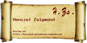 Henczel Zsigmond névjegykártya